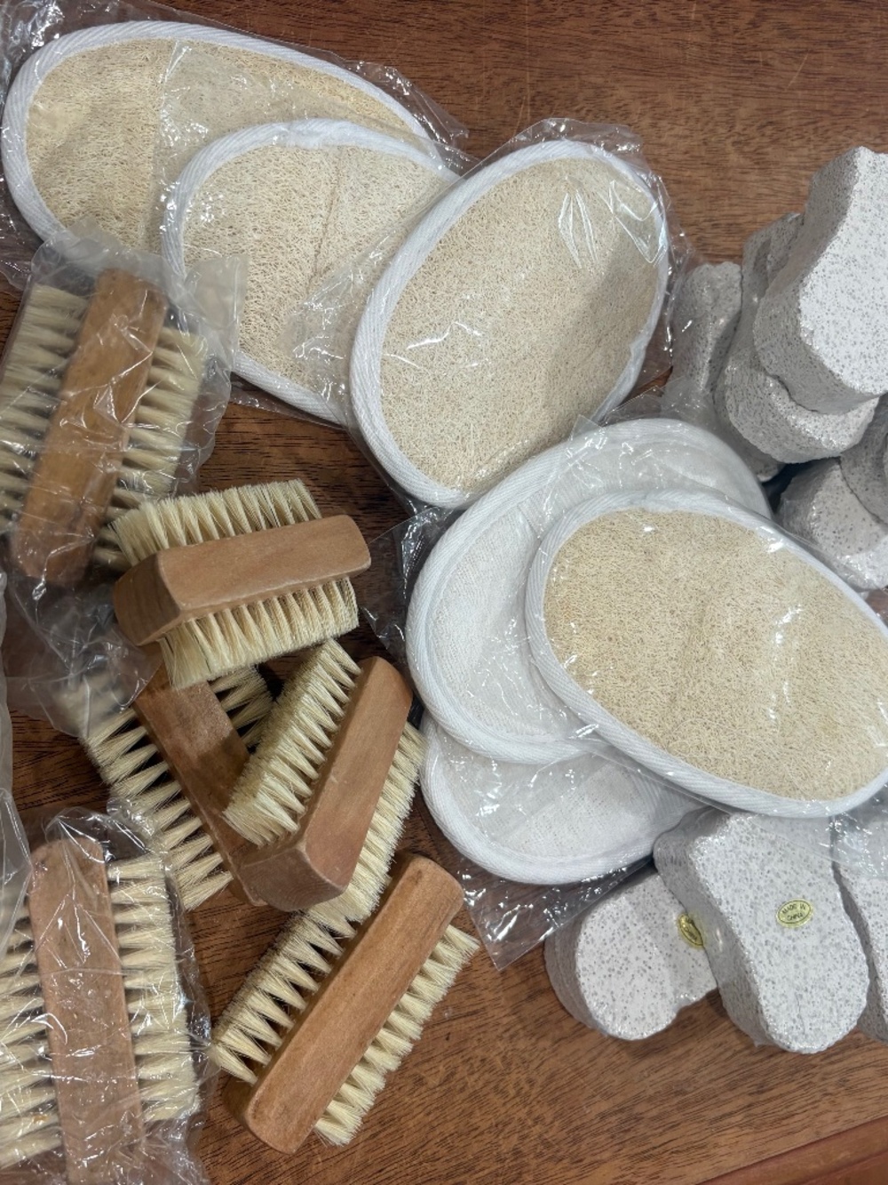 Bundle of 36 pedicure/bath items pumice stones loofa nail brush